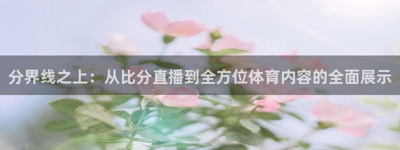 分界线之上：从比分直播到全方位体育内容的全面展示